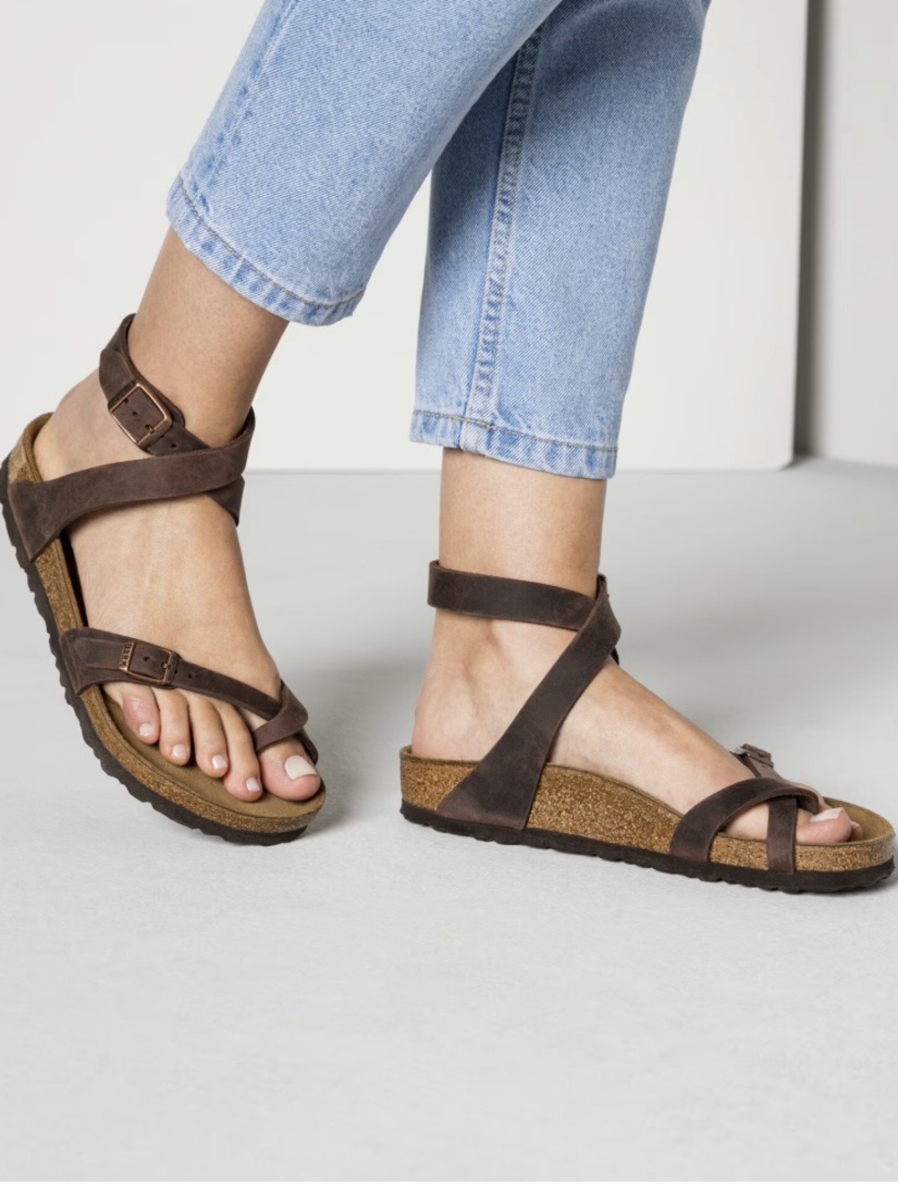 BIRKENSTOCK Yara Habana Oiled Leather Ankle Strap Sandals Mocha EU 38 US 8 - 8.5 - Picture 9 of 11